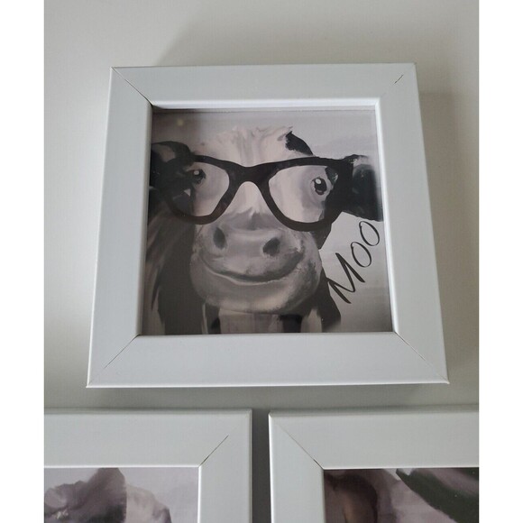 Always Home INT Set 3 White Framed Ready To Hang Small Farmhouse Animal Pictures - Picture 2 of 11